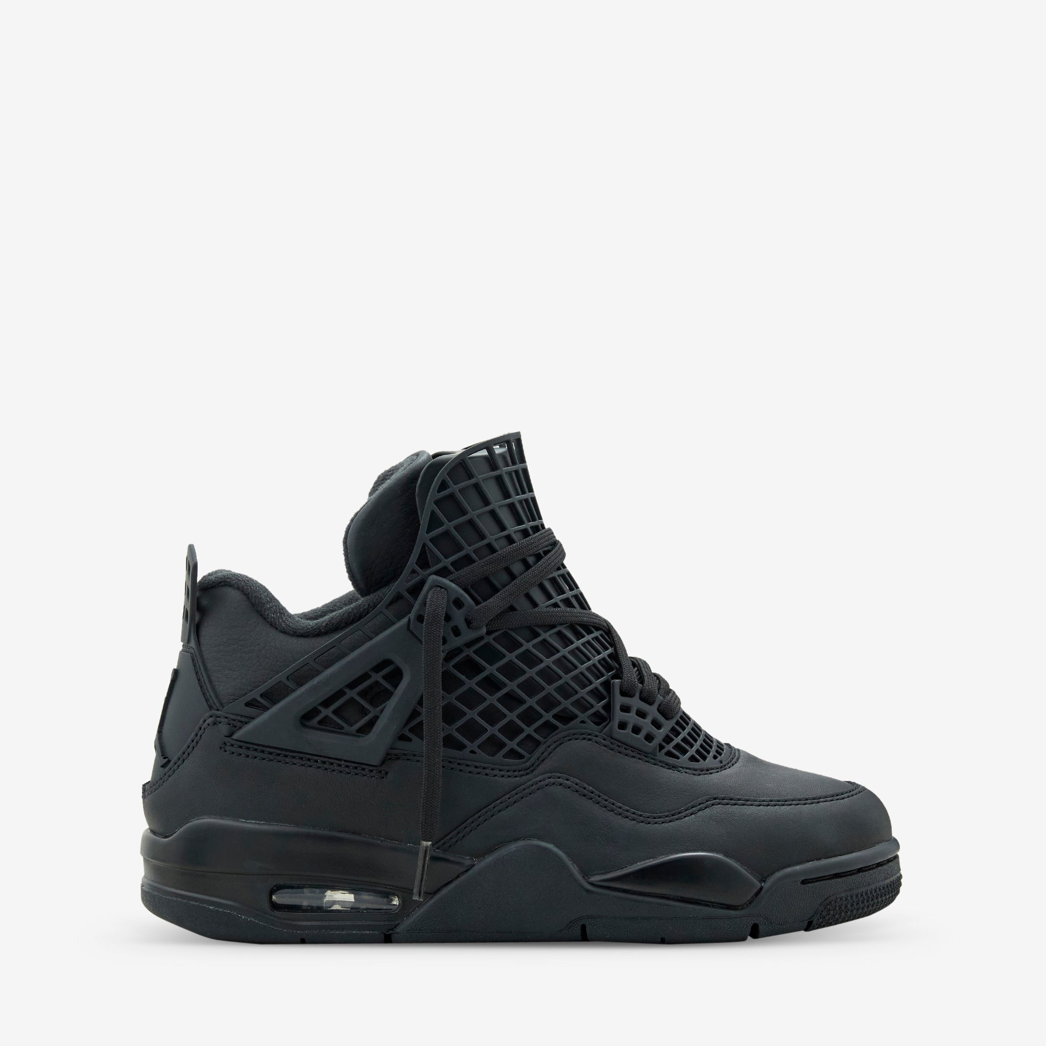 Women's Air Jordan 4 Retro Sneakers - Net Black/Black/Metallic Silver - Basketball Shoes for Women - Perfect for Streetwear & Gym Workouts