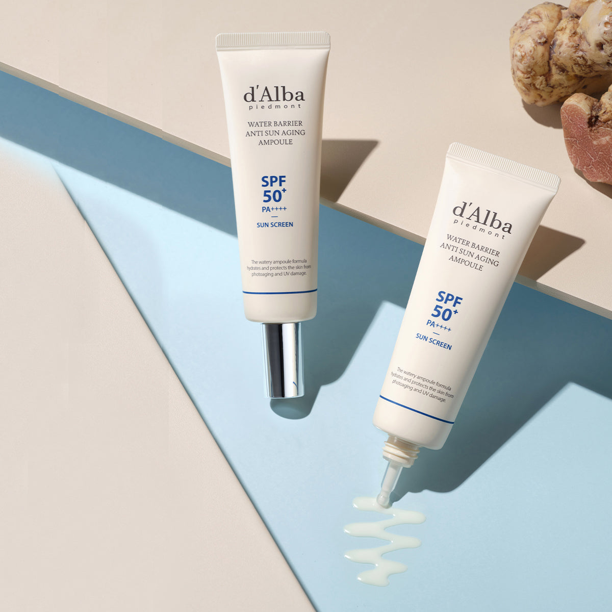 d'Alba Water Barrier Anti Sun Aging Ampoule SPF50+ PA+++ 50ml - Hydrating Sunscreen Serum for Face, Anti-Aging & UV Protection - Perfect for Daily Skincare & Outdoor Activities