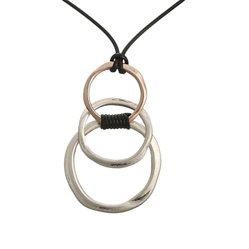 Chunky Chain Long Necklace with Silver Pendant - Women's Fashion Jewelry for Everyday Wear, Parties & Special Occasions
