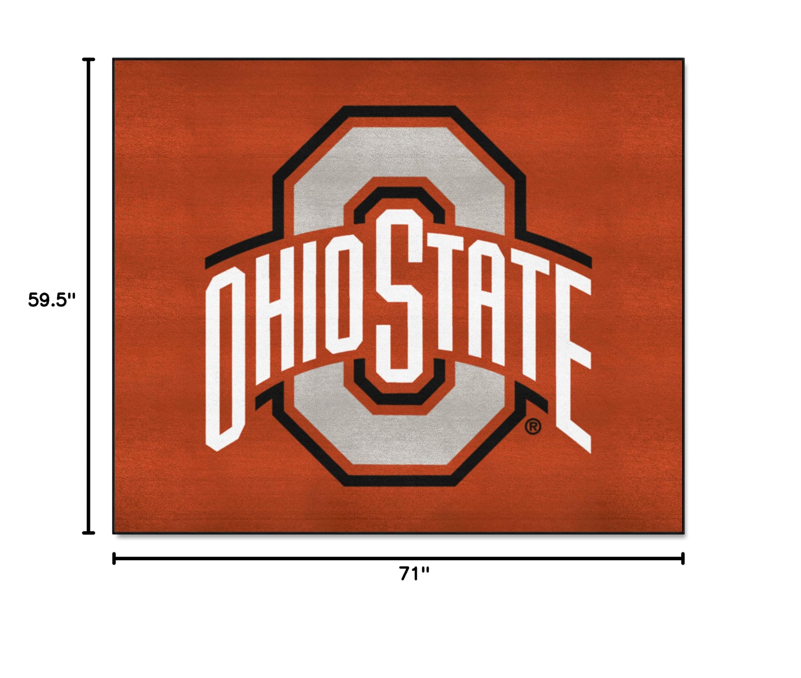 Ohio State Buckeyes Fan Rug - 5ft x 6ft College Sports Area Rug for Home Decor, Tailgating, Game Room & Man Cave - Officially Licensed NCAA Football Mat for Indoor Outdoor Use