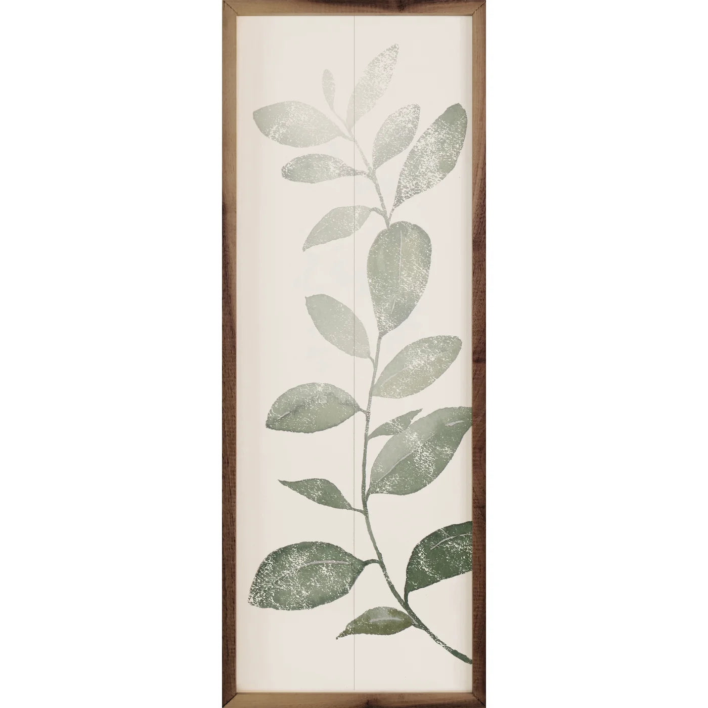Distressed Leaf Wood Framed Print - Rustic Nature Wall Art Decor for Living Room, Bedroom & Office