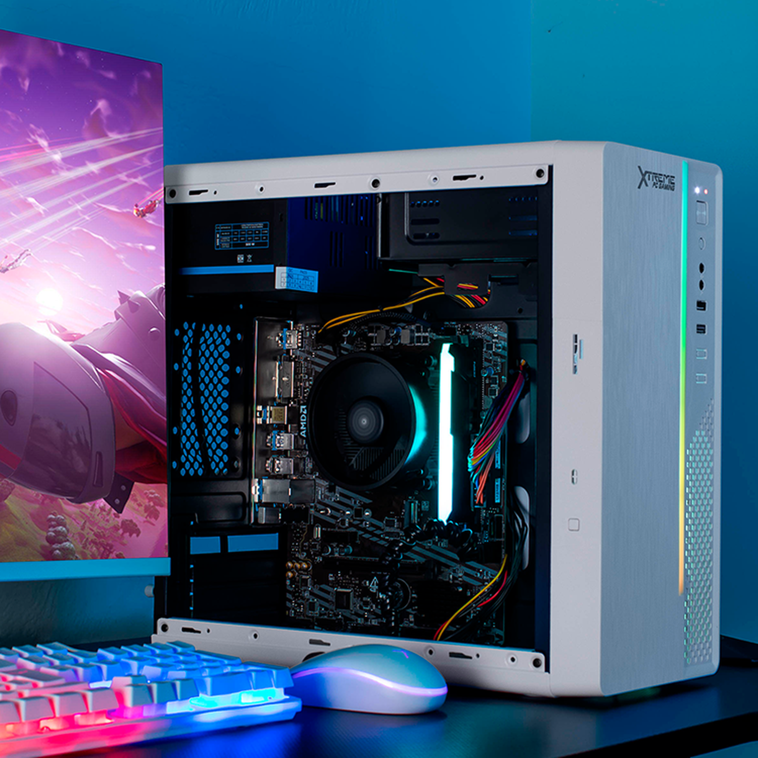 Xtreme PC Gaming Desktop - AMD Radeon Vega 8, Ryzen 3 3200G 3.6GHz Quad-Core, 16GB RAM, 500GB SSD, WiFi, White - Perfect for Esports, Streaming & High-Performance Gaming
