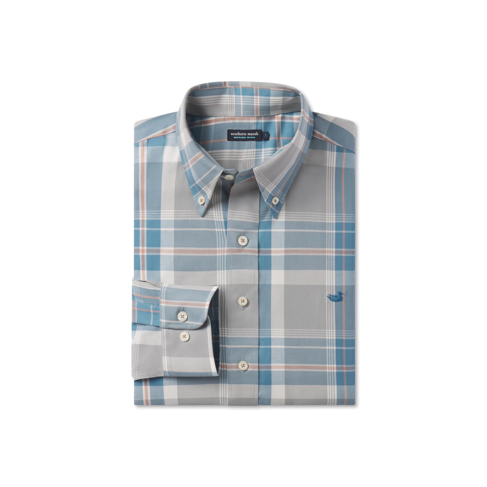 Southern Marsh Bedford Plaid Dress Shirt for Men - Classic Cotton Button Down Oxford Shirt for Business Casual, Office & Formal Occasions