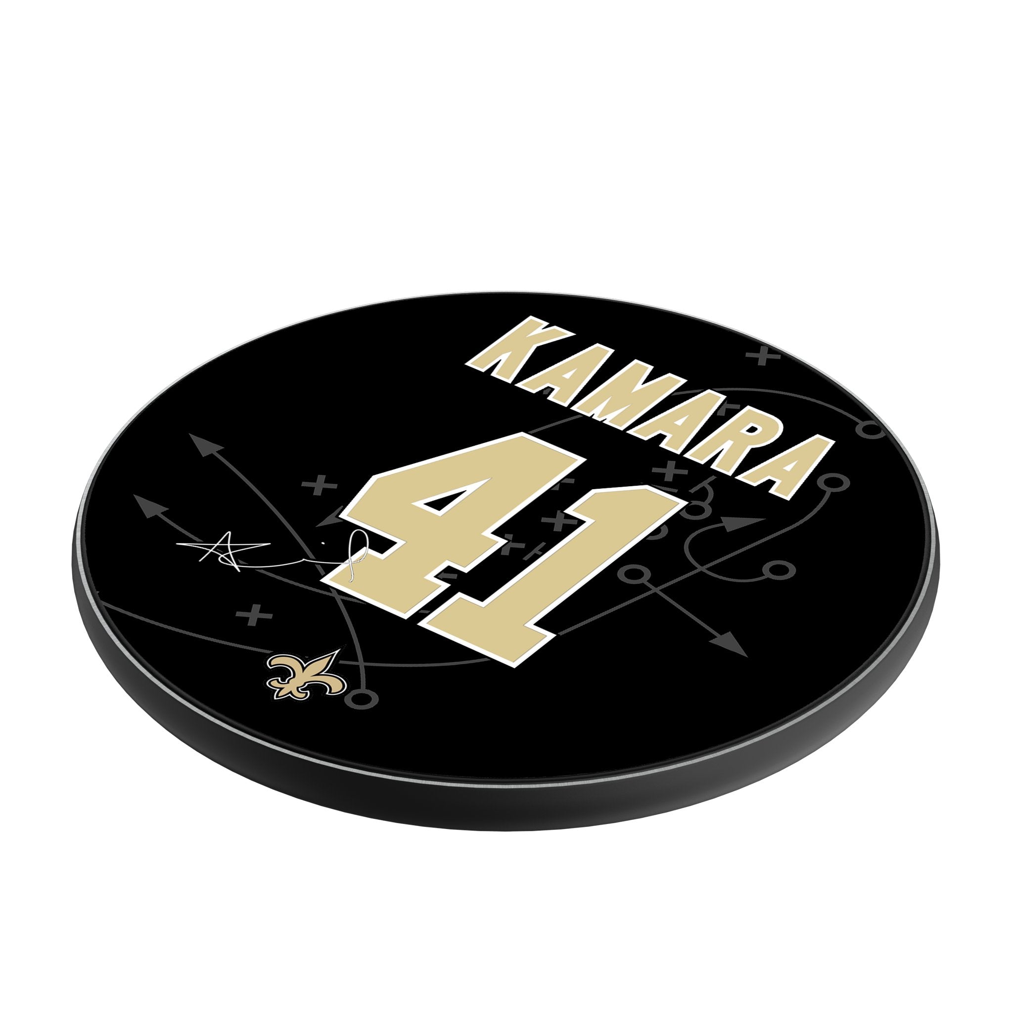 Alvin Kamara New Orleans Saints 41 Ready 15W Fast Wireless Charger - Perfect for Home, Office & Car Use