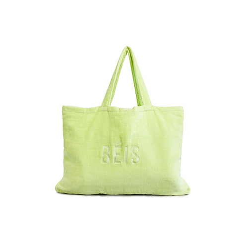 Organic Cotton Terry Towel Tote Bag in Citron - Eco-Friendly Beach Bag for Women, Gym Tote & Grocery Shopping - Perfect for Pool, Yoga & Travel Accessories