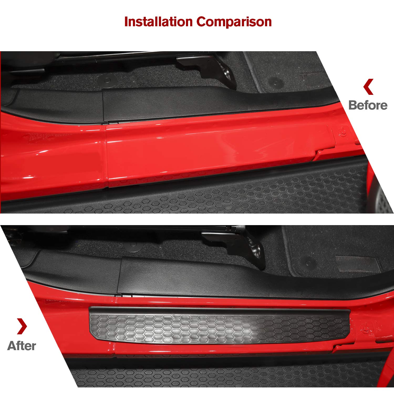 2018-2020 Jeep Wrangler JL & 2020 Jeep Gladiator JT 2-Door Stainless Steel Door Sill Guards - 2pc Scuff Plate Protector Set for Exterior Accessories | Off-Road Protection & Style Upgrade