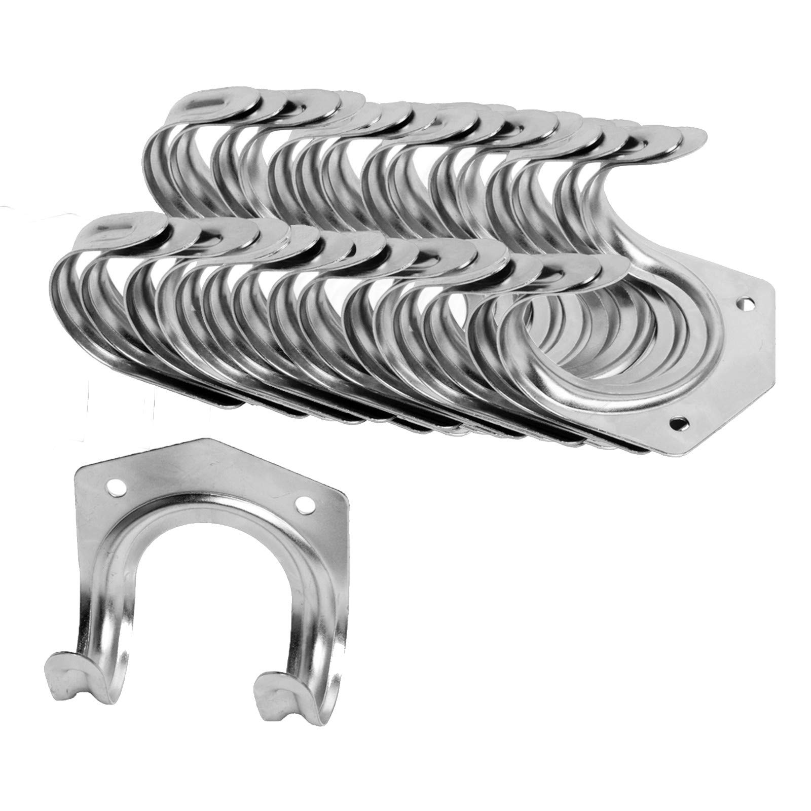 15-Pack Universal Galvanized Metal Utility Hooks for Organizing Garden Tools - Heavy Duty Storage Solution for Sheds, Garages & Workshops