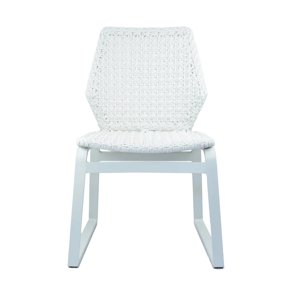 Adriano Aluminum Outdoor Wicker Dining Chairs Set of 2 - Patio Furniture for Garden, Poolside, and Backyard Dining - Weather-Resistant & Comfortable Seating