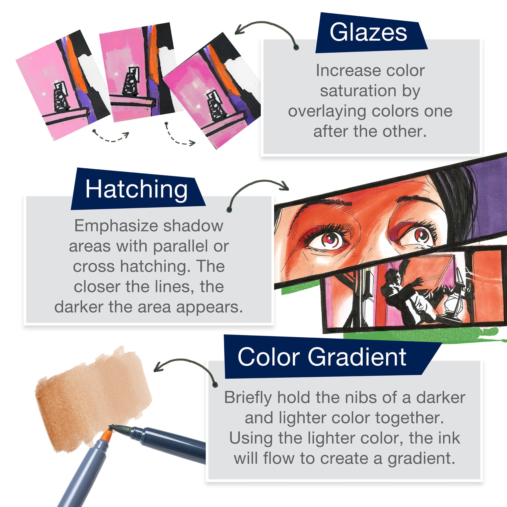 Goldfaber Sketch Markers - Set of 6 Premium Architectural Drawing Markers for Artists & Designers | Ideal for Sketching, Rendering & Technical Drawings
