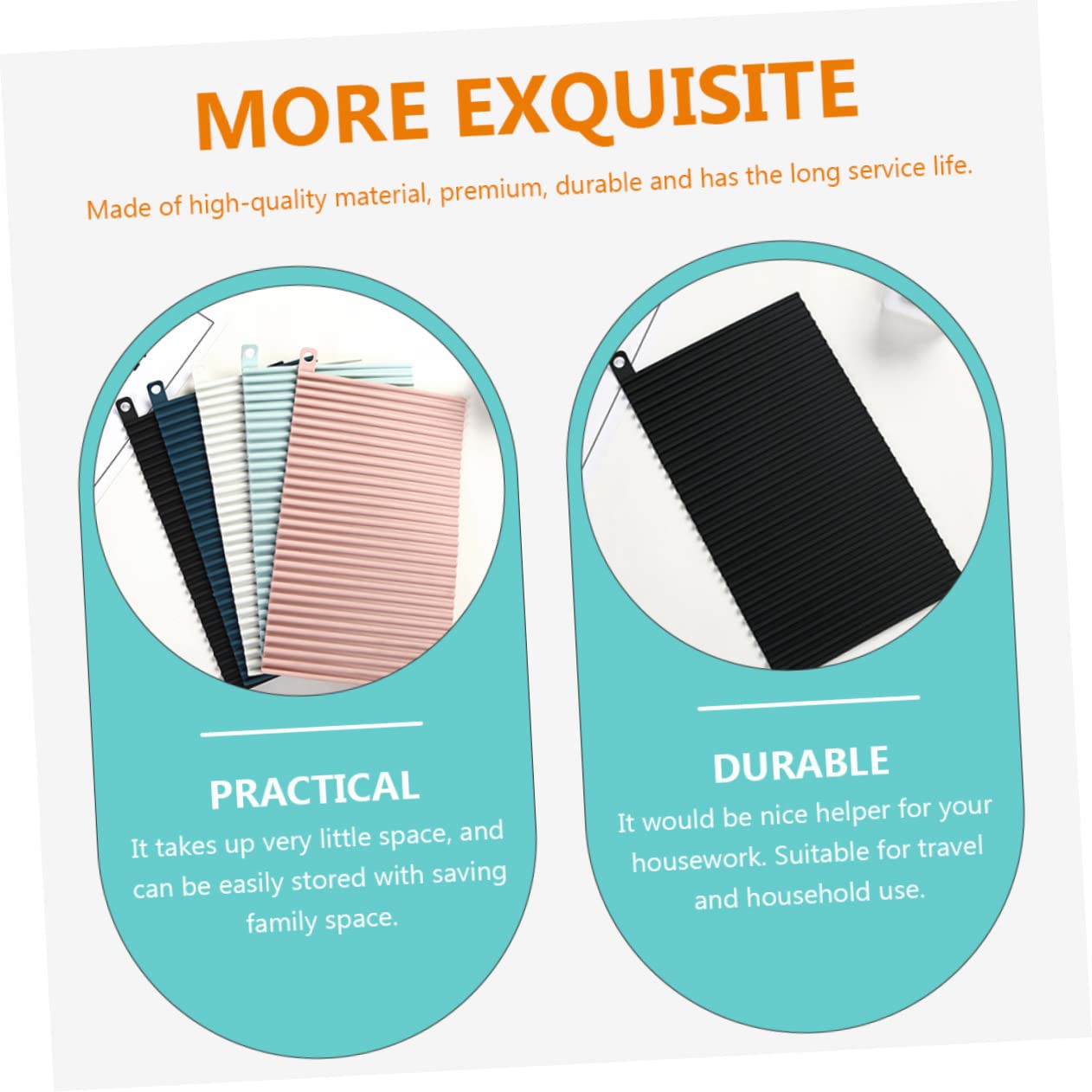 Foldable Silicone Washboard with Drainage Holes - Portable Laundry Board for Hand Washing Clothes, Socks & Delicates - Perfect for Travel, Camping & Small Spaces