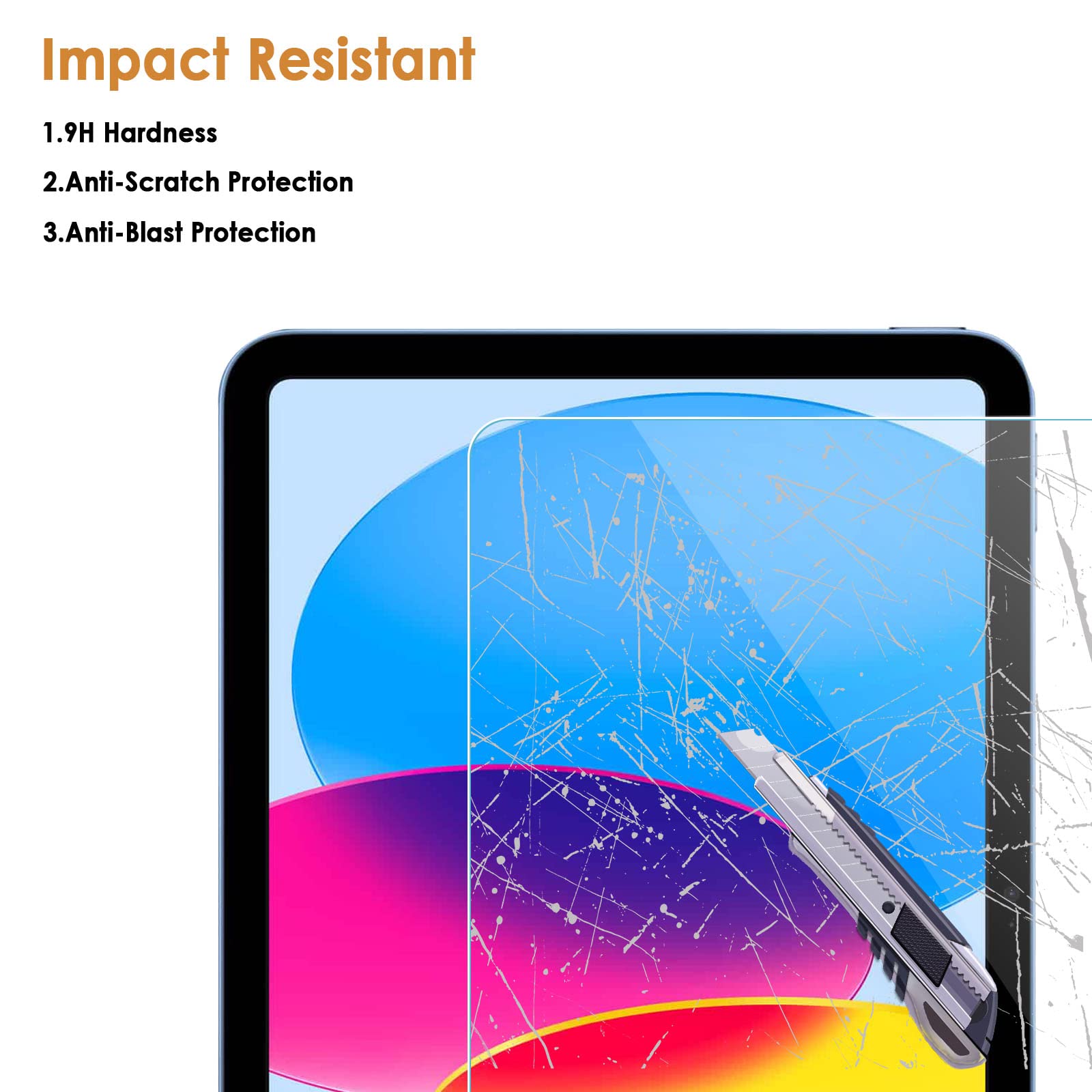 2 Pack Tempered Glass Screen Protector for iPad 11th/10th Gen (2025/2022) 10.9