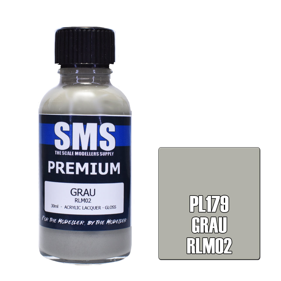 Premium 30ML Airbrush Paint - RLM02 GRAU Acrylic Lacquer for Scale Modelers | High-Quality Hobby Paint for Aircraft, Military & Miniature Models