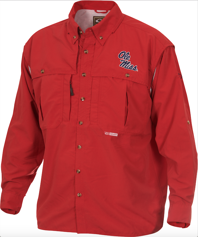 Ole Miss Wingshooter's Long Sleeve Shirt - Comfortable Hunting & Outdoor Apparel for Men | Perfect for Shooting Sports, Camping & Casual Wear