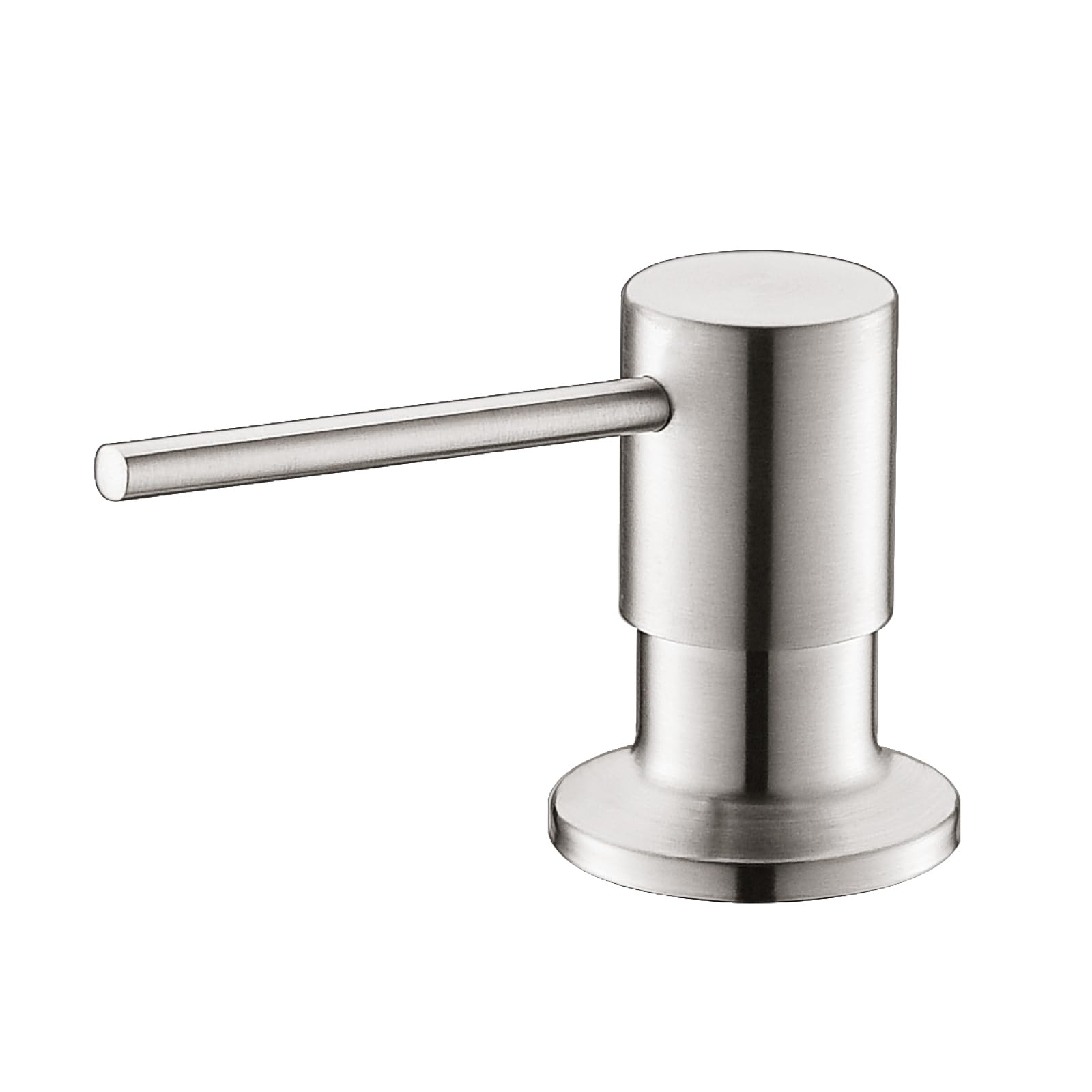 Brushed Nickel Soap Dispenser for Kitchen Sink - 17OZ Refillable Stainless Steel Built-in Pump for Liquid Soap or Lotion | Above Counter Design for Easy Refilling | Perfect for Modern Kitchens, Bathrooms & Restaurants