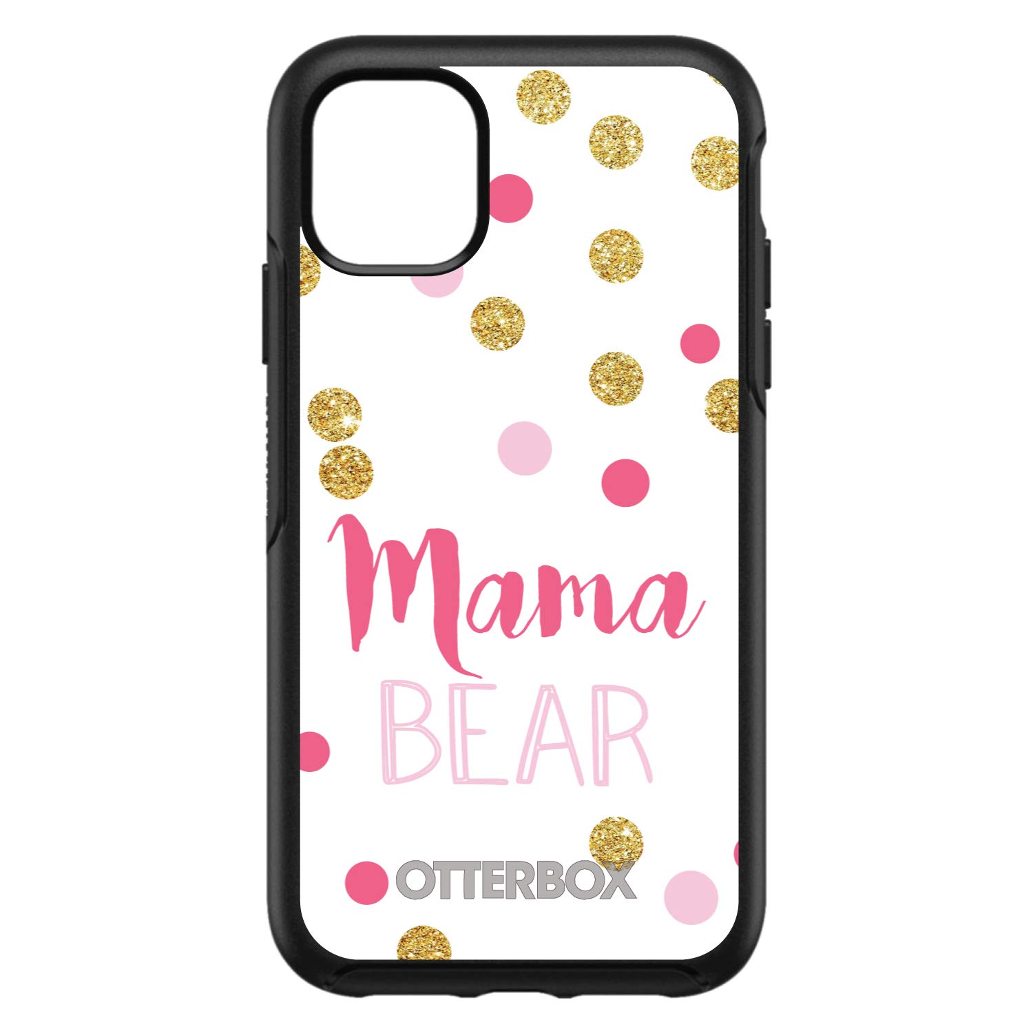 DistinctInk iPhone 12/12 Pro Case (6.1 Inch) - Slim Protective Phone Cover with Shock Absorption - Pink White Gold Mama Bear Design - Perfect for Everyday Use, Work & Travel
