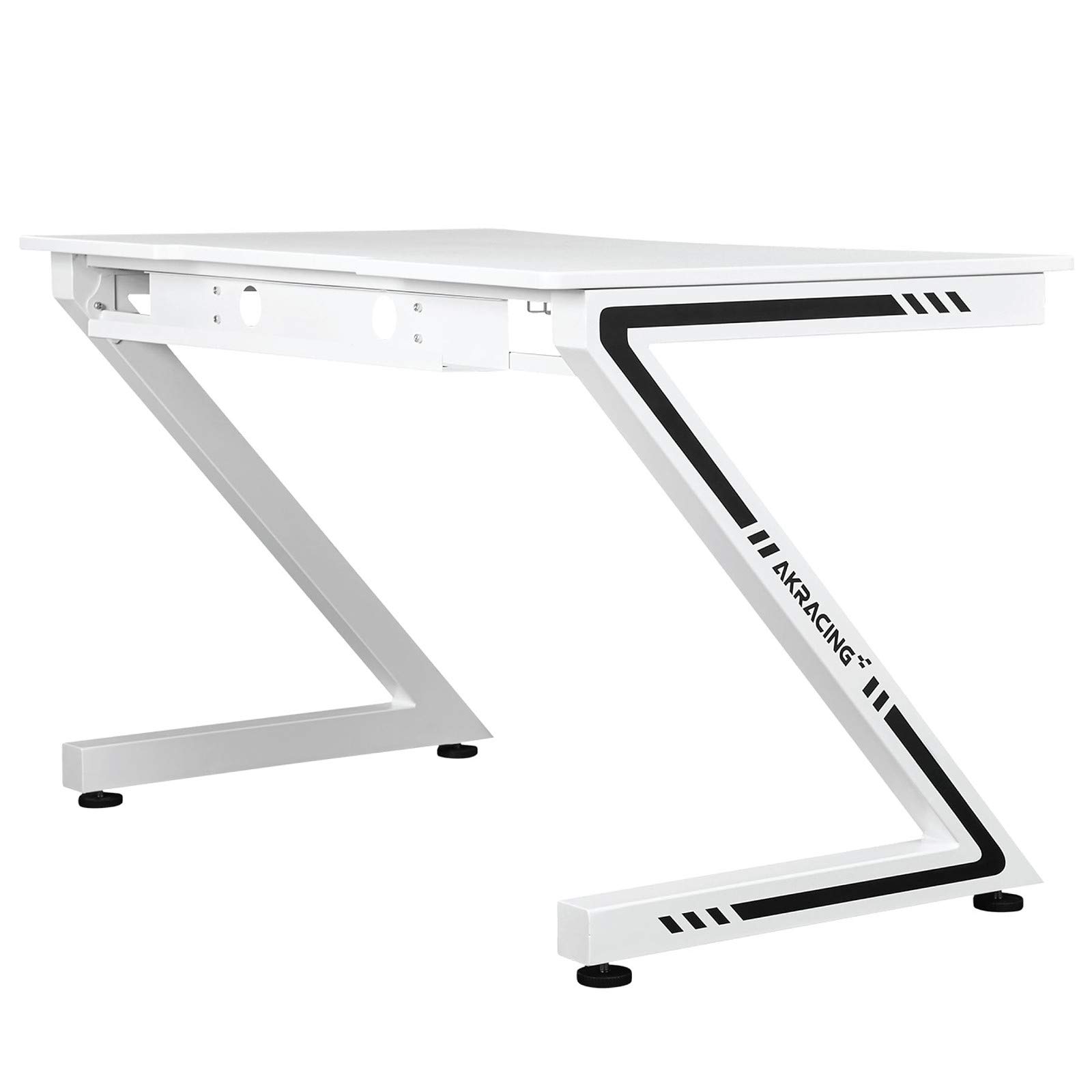 AKRacing Sierra Large White Gaming Desk with Sturdy Metal Frame - Includes Cable Management & XL Gaming Mousepad for PC & Console Gamers - Perfect for Esports, Streaming & Home Office Setup (AK-Sierra)
