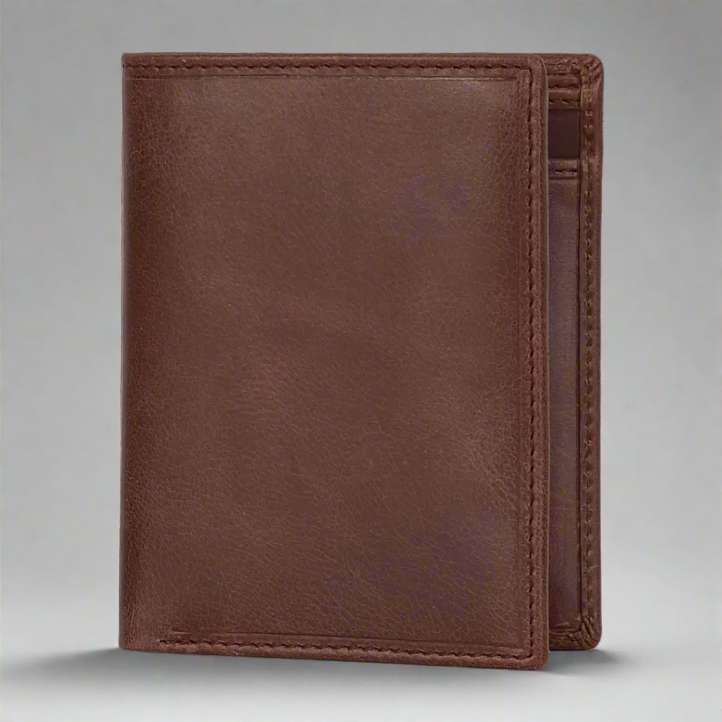 Premium MET Men's Upright Leather Wallet - Slim RFID Blocking Bifold Wallet for Men - Perfect for Travel, Business & Everyday Use