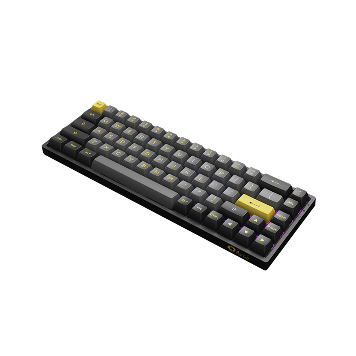 Akko 3068B Plus Black & Gold Wireless RGB Mechanical Keyboard - Hot Swappable with Jelly Pink Switches for Gaming, Typing & Office Work