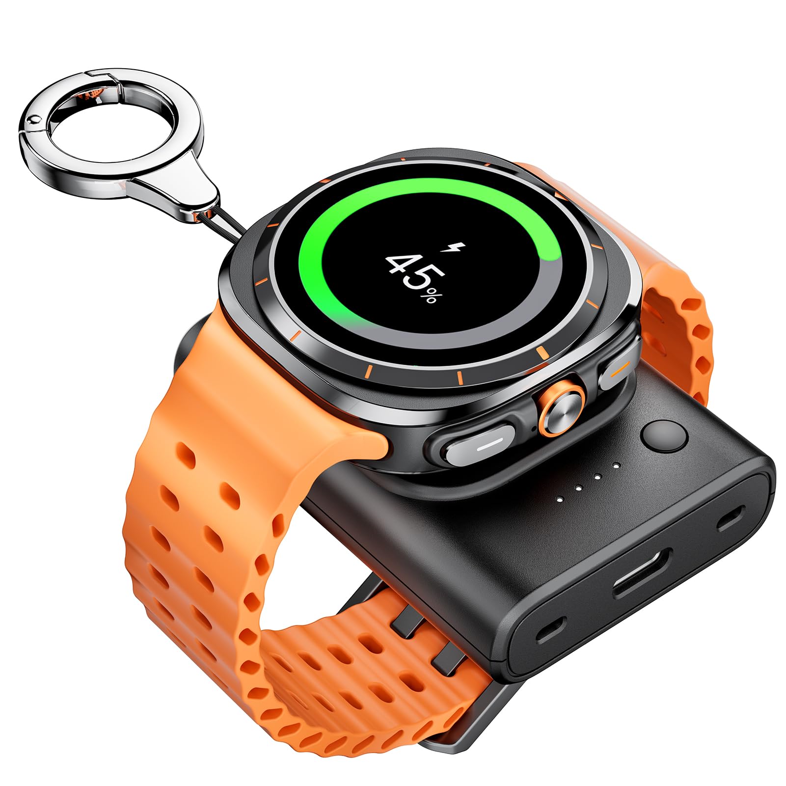 Galaxy Watch 7 Ultra Charger - 1800mAh Portable Magnetic Charger for Samsung Galaxy Watch 7/Ultra/6/6 Classic/5/5 Pro/4/3/Active 2 & Gear S3/Sport - Compact Keychain Design for Travel, Gym & Everyday Use