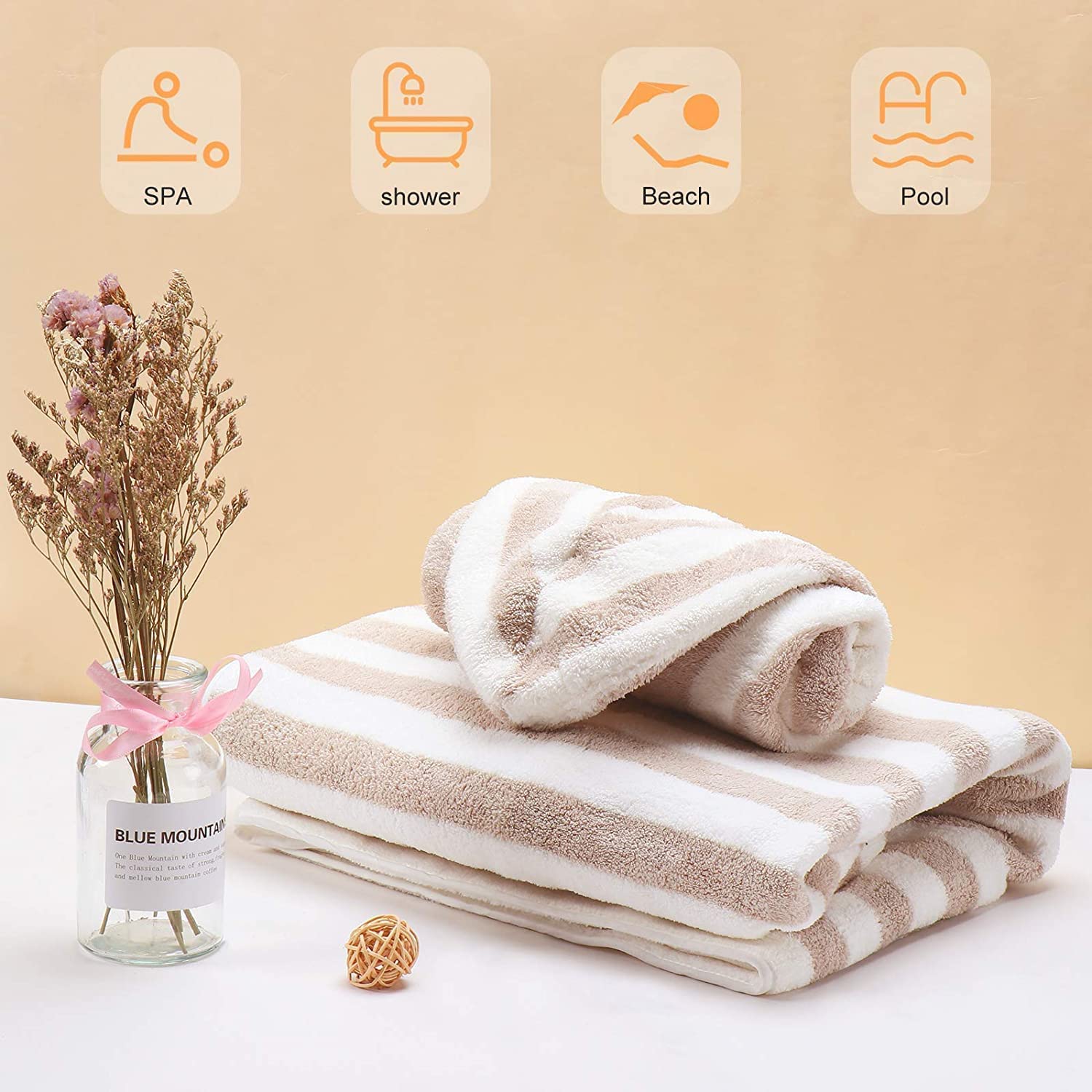 Plus Size Women's Towel Wrap (XXL-XXXXL) - Lightweight Spa Bathrobe & Adjustable Shower Wrap with Hair Drying Towel Set - Soft Comfortable Bath Towel Body Wrap for Women - Perfect for Spa, Beach, Pool & Home Relaxation