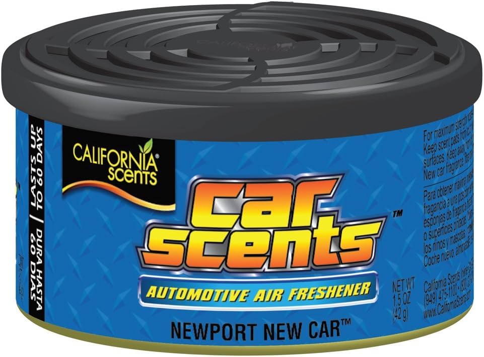 California Scents Car Air Freshener - Eco-Friendly Odor Eliminator for Cars, Trucks & Home | Newport New Car Scent | 4-Pack (E300961900) | Perfect for Road Trips, Daily Commutes & Office Spaces