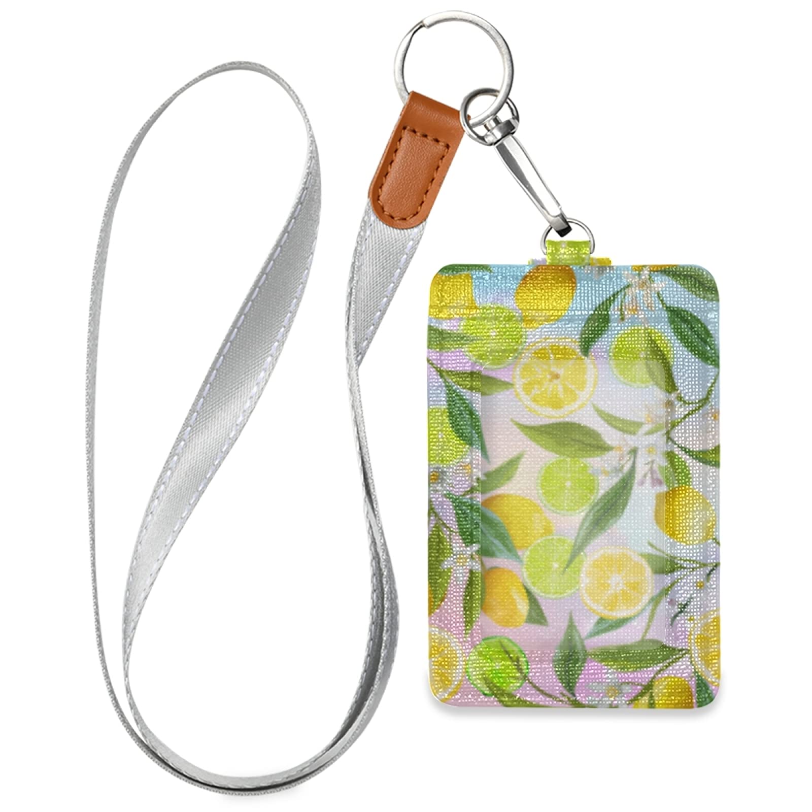 Colorful Lemon ID Badge Holder with Lanyard for Office & School Staff