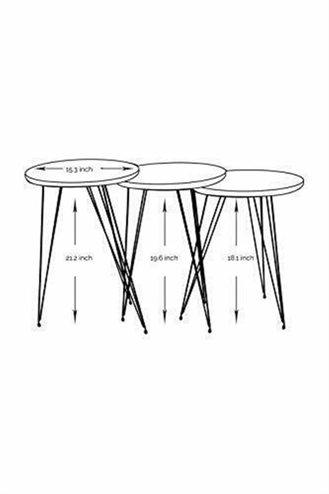 3-Piece Round Nesting Coffee Table Set - High Gloss Wood Stacking End Tables for Living Room (Black) | Modern Space-Saving Side Tables for Small Apartments & Lounge Areas