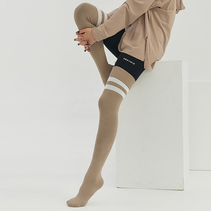 Double Line Over Knee Socks - Women's Fashion Thigh High Socks for Winter, Fall & Spring | Perfect for Outfits, Boots & Casual Wear