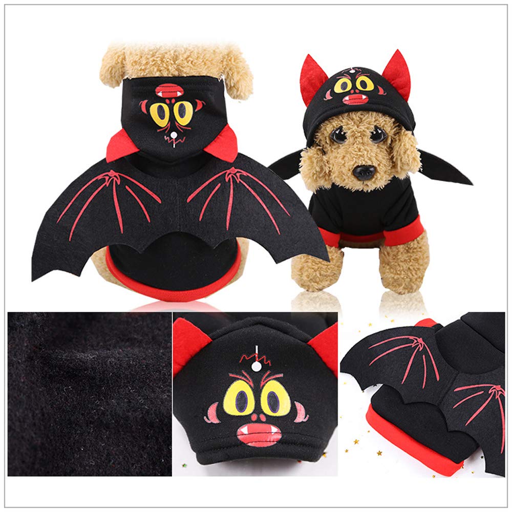 Halloween Pet Costume - Bat Style Dog Clothes for Small & Medium Pets | Perfect for Halloween Parties & Pet Dress Up