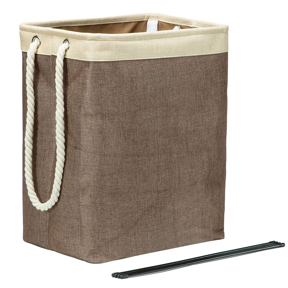 Everfunny Foldable Laundry Basket with Handles - Large Storage Hamper with Built-in Lining & Detachable Brackets for Clothes, Toys Organization - Perfect for Bedroom, Bathroom, Dorm & Laundry Room Storage