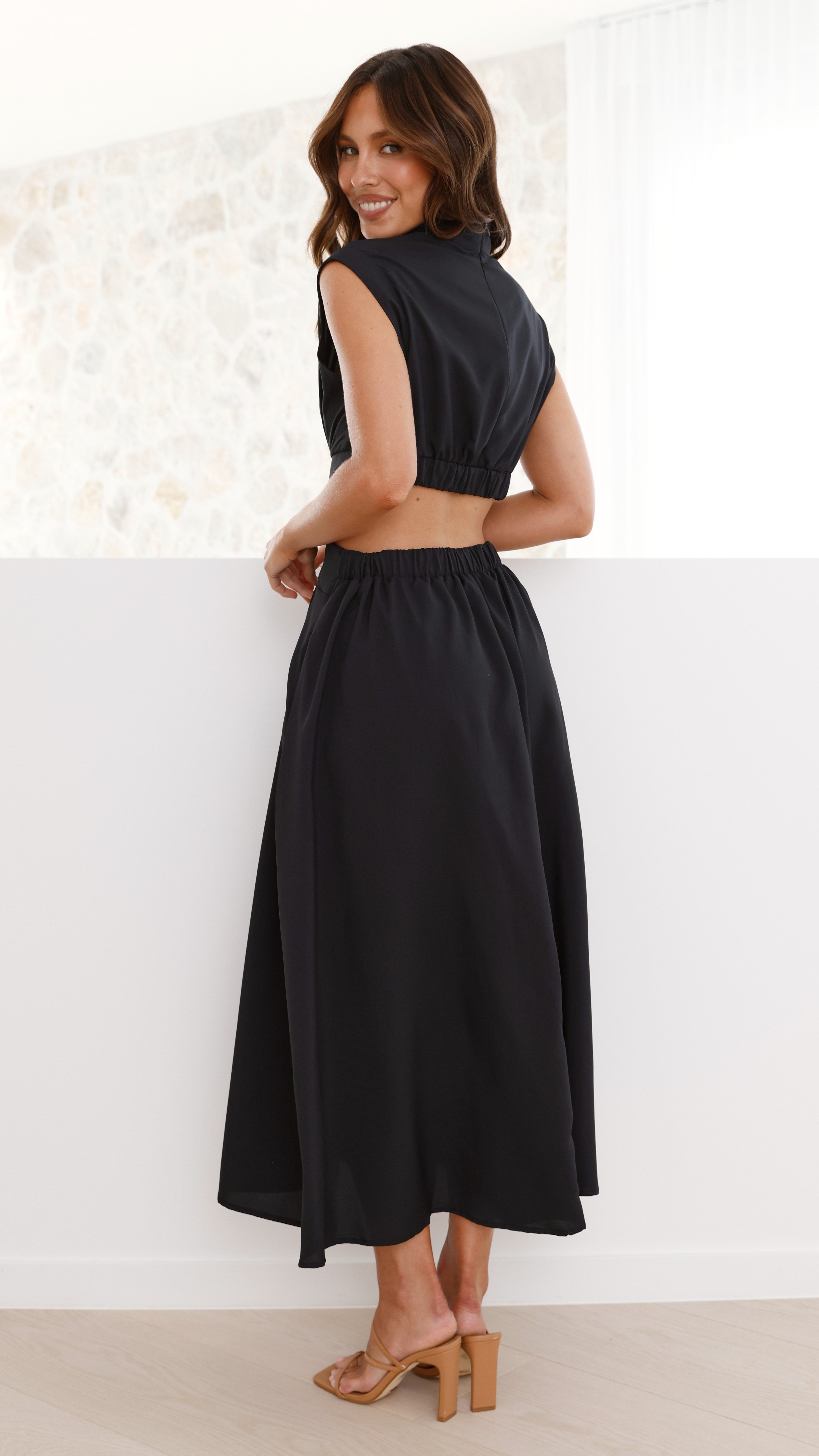 Elegant Maddison Black Midi Dress for Women | Perfect for Office, Party & Evening Wear | Flattering Fit & Comfortable Fabric