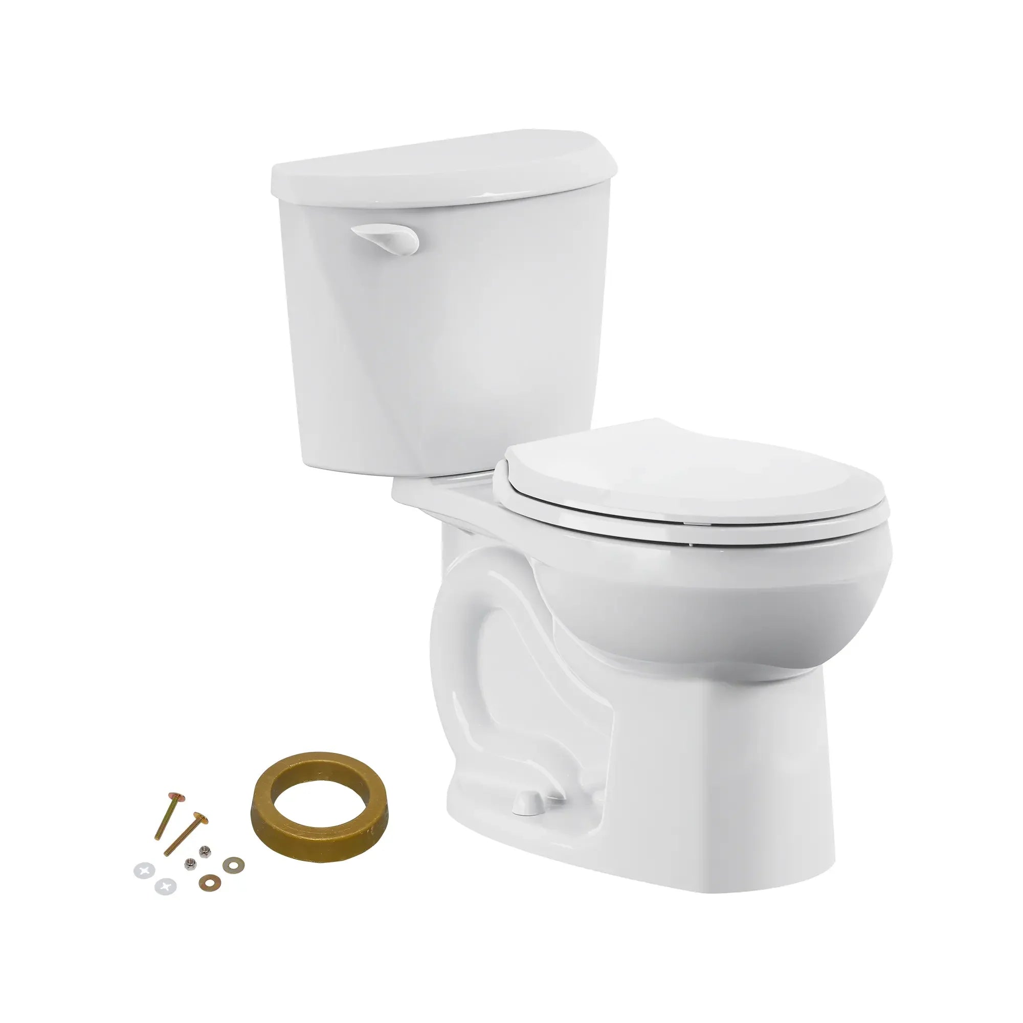 Colony® 3 Two-Piece 1.28 GPF/4.8 LPF Standard Height Round Front Toilet with Seat & Wax Ring - Water-Efficient Bathroom Toilet for Small Spaces & Modern Homes