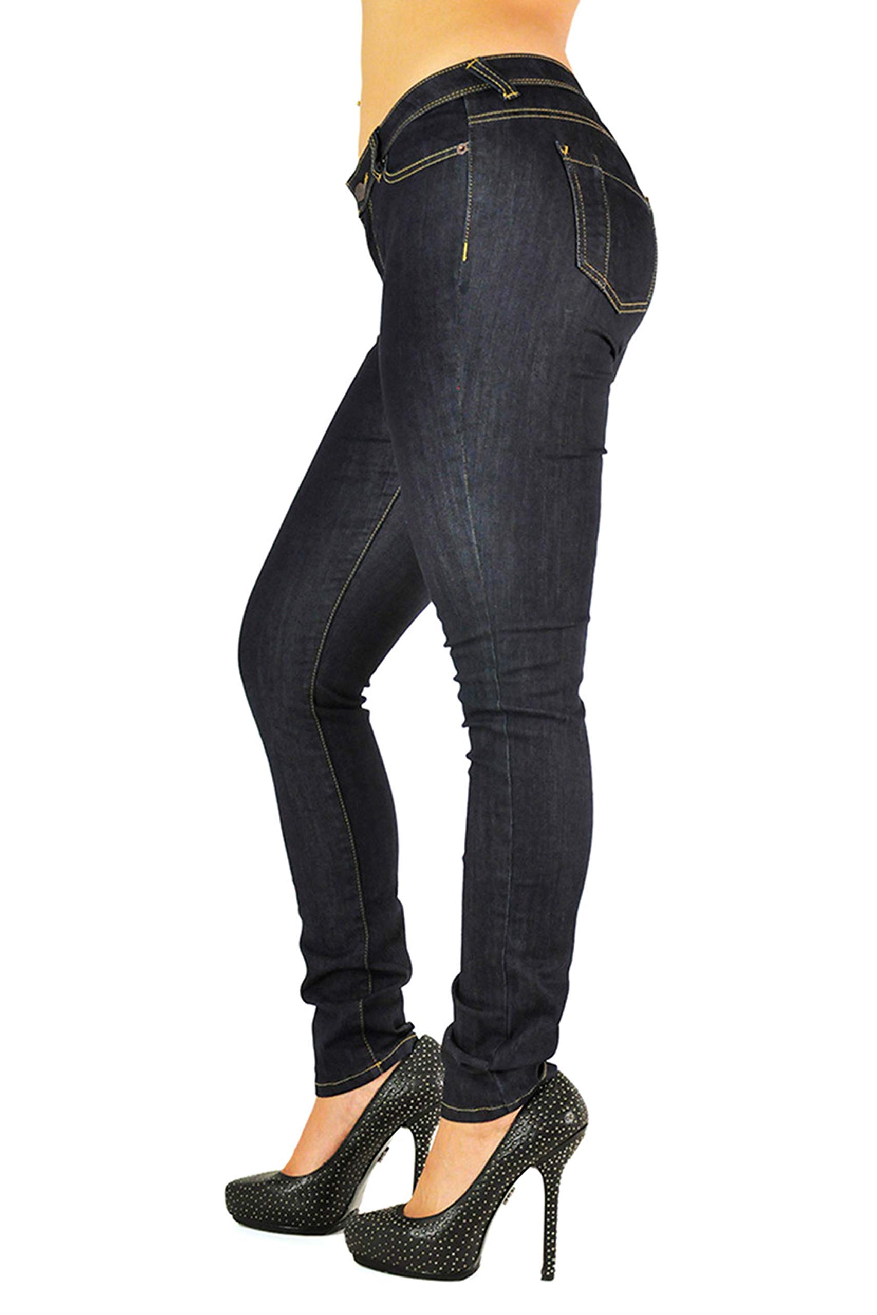 Poetic Justice Women's Curvy Fit Stretch Denim Mid Rise Skinny Jeans - Comfortable & Flattering for Everyday Wear, Work & Casual Outings