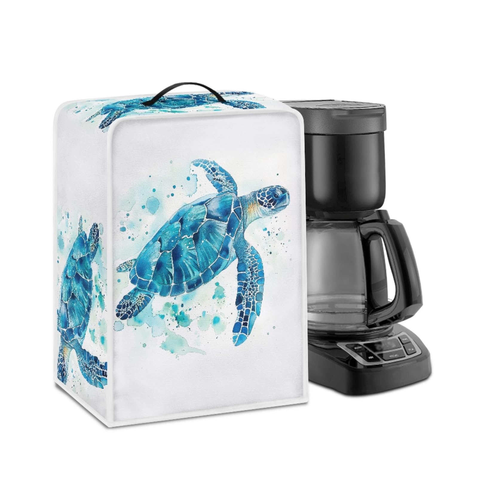 GLENLCWE Blue Sea Turtle Coffee Maker Cover - Washable Dustproof Cover for Keurig, Nespresso & Drip Coffee Machines - Perfect for Home, Kitchen & Office Use