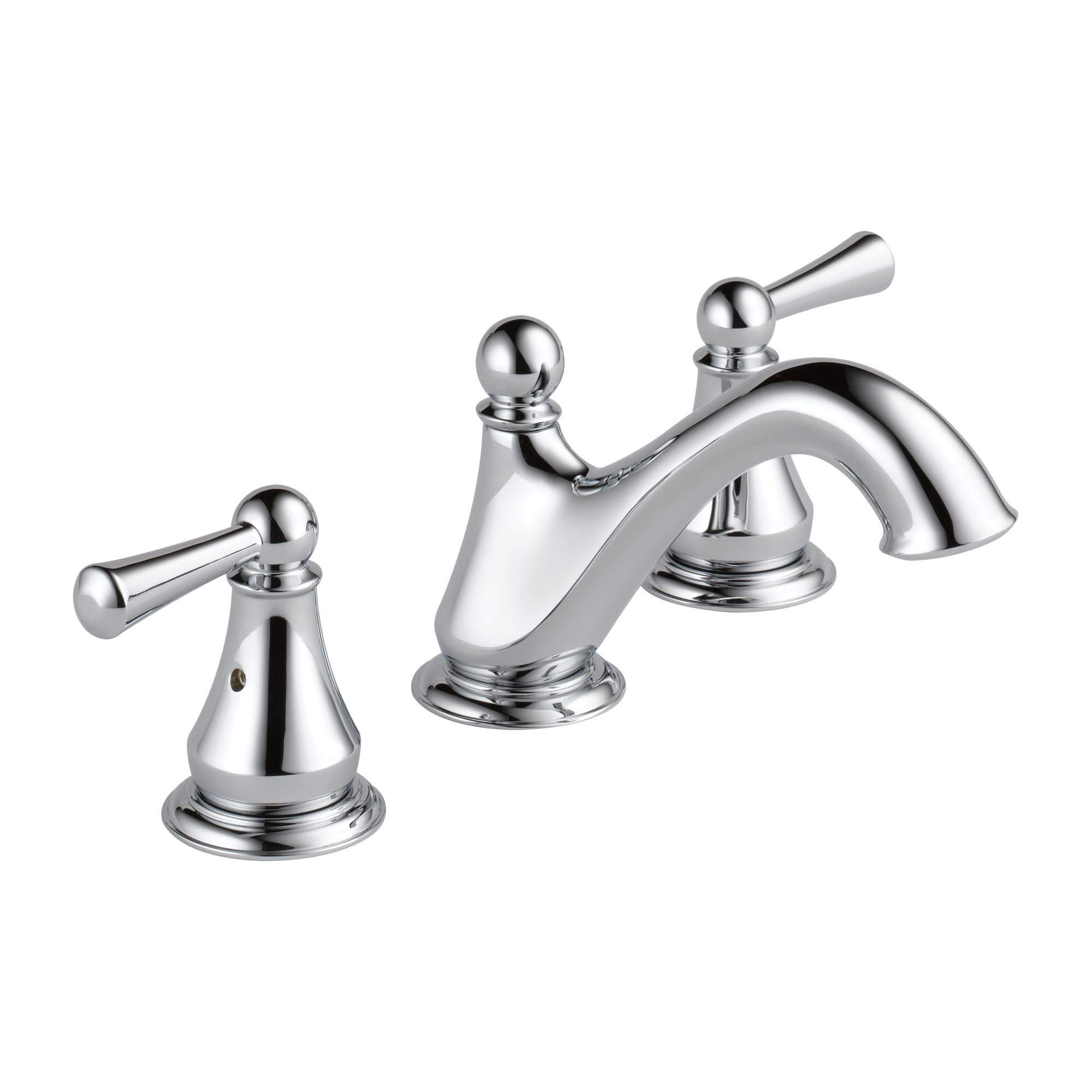 Delta Faucet Haywood Widespread Bathroom Faucet in Chrome - 3 Hole Bathroom Sink Faucet with Drain Assembly (Model 35999LF) - Perfect for Modern Bathroom Vanities and Powder Rooms