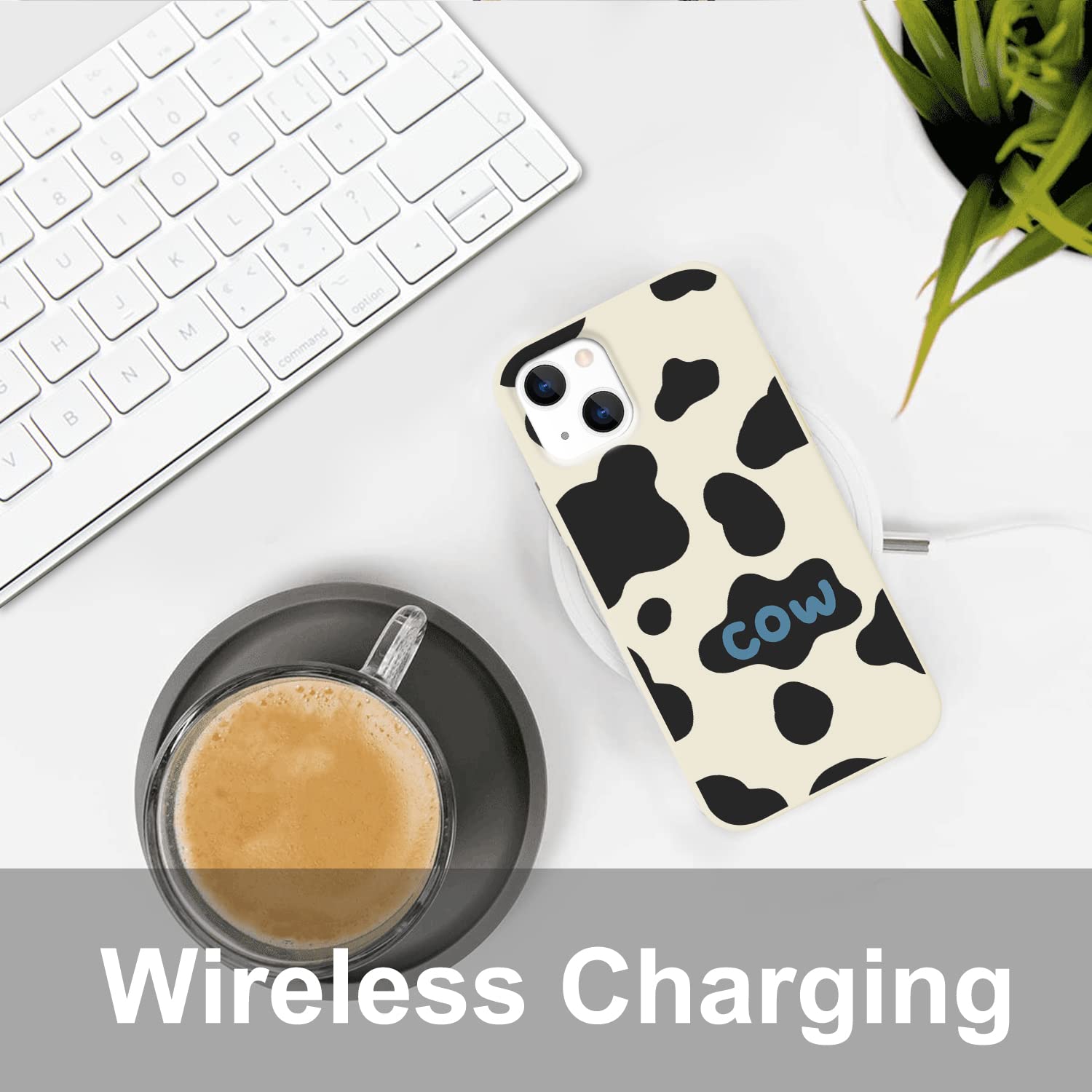 Stylish Black Cow Print Silicone Shockproof Phone Case for iPhone 12 & 12 Pro - Durable Protective Cover for Women & Men - Perfect for Daily Use, Work & Outdoor Activities