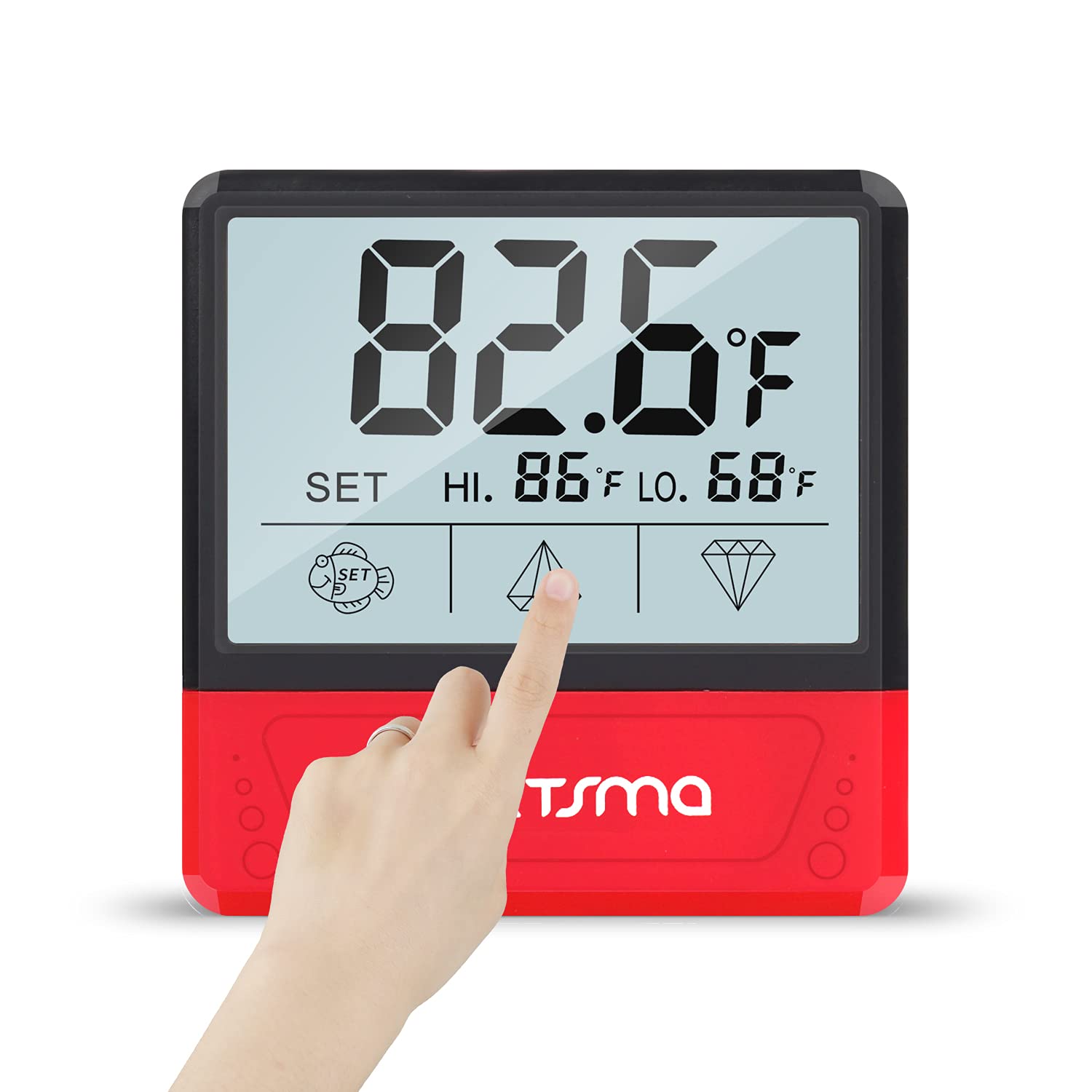Digital Aquarium Thermometer - Accurate Water Temp Probe for Salt/Freshwater Fish Tanks - Large Screen, Wireless