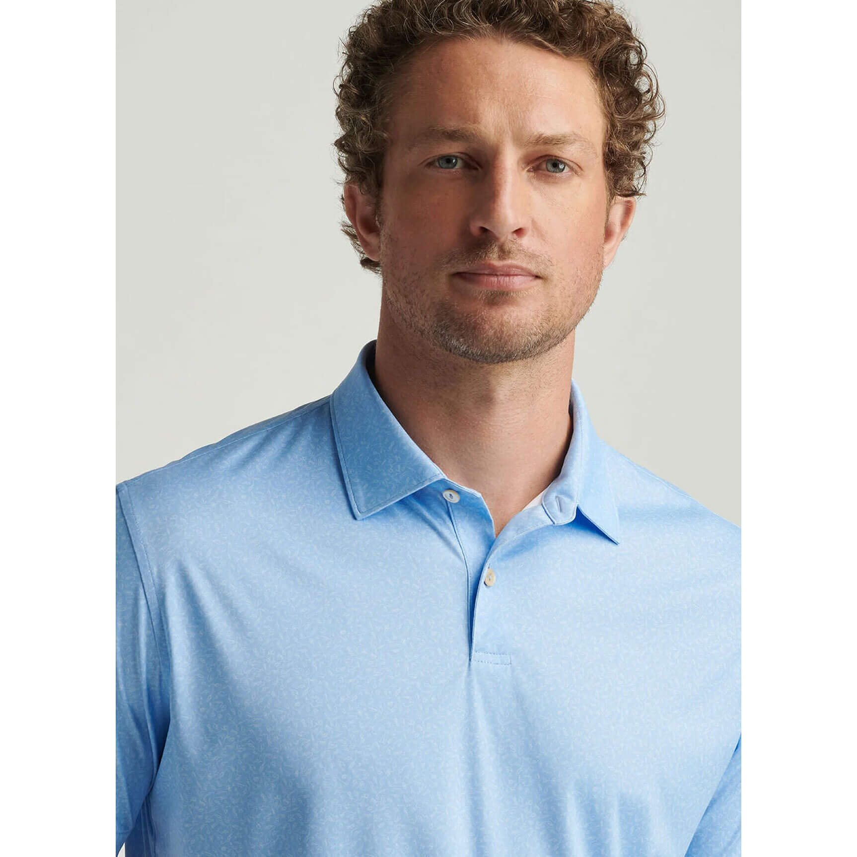 Peter Millar Men's Featherweight Nautical Knots Polo Shirt - Cottage Blue | Breathable Casual Golf & Yacht Wear for Summer Outdoor Activities