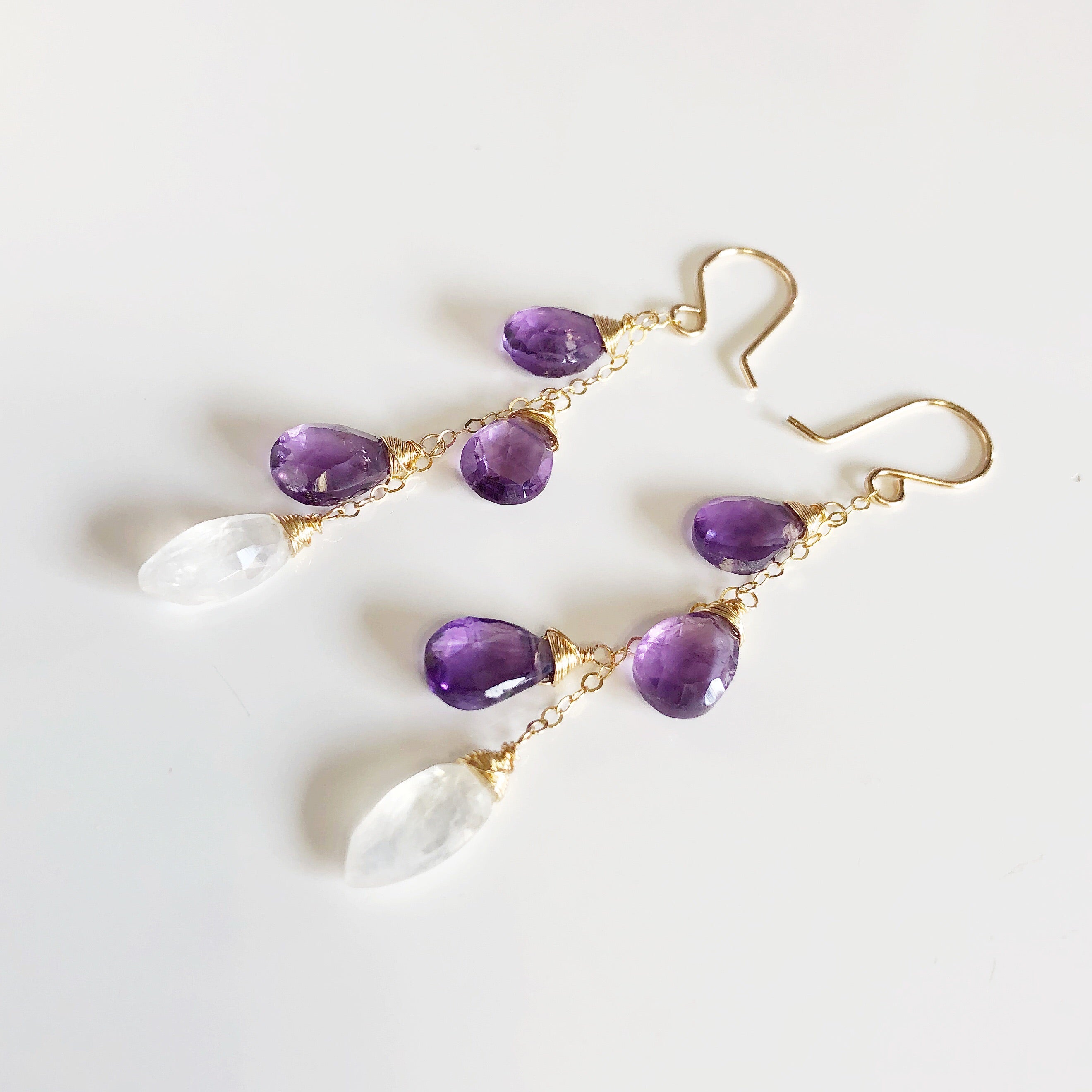 EMEIL Amethyst Stud Earrings for Women - Genuine Purple Gemstone Jewelry Gift for Birthday, Anniversary & Special Occasions