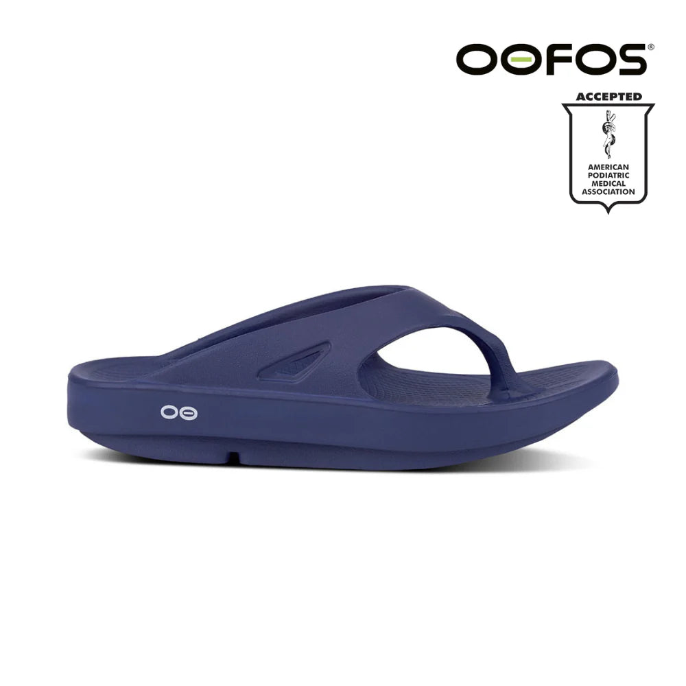 OOFOS Unisex Original Recovery Sandals - Navy Blue | Comfortable & Supportive Footwear for Post-Workout, Running, or Everyday Wear