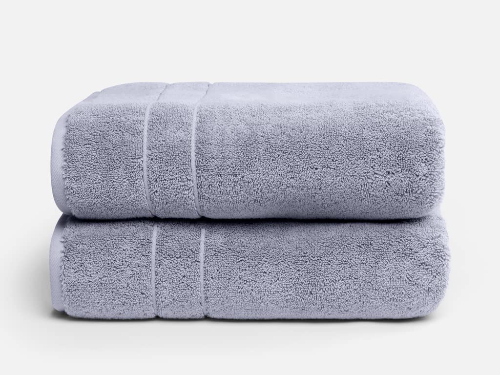 Brooklinen Super-Plush Turkish Cotton Bath Towels Set of 2 - 100% Premium Cotton, Ultra Absorbent & Quick-Drying, Smoke Gray | Luxury Spa & Bathroom Essentials for Home, Hotel & Gifting