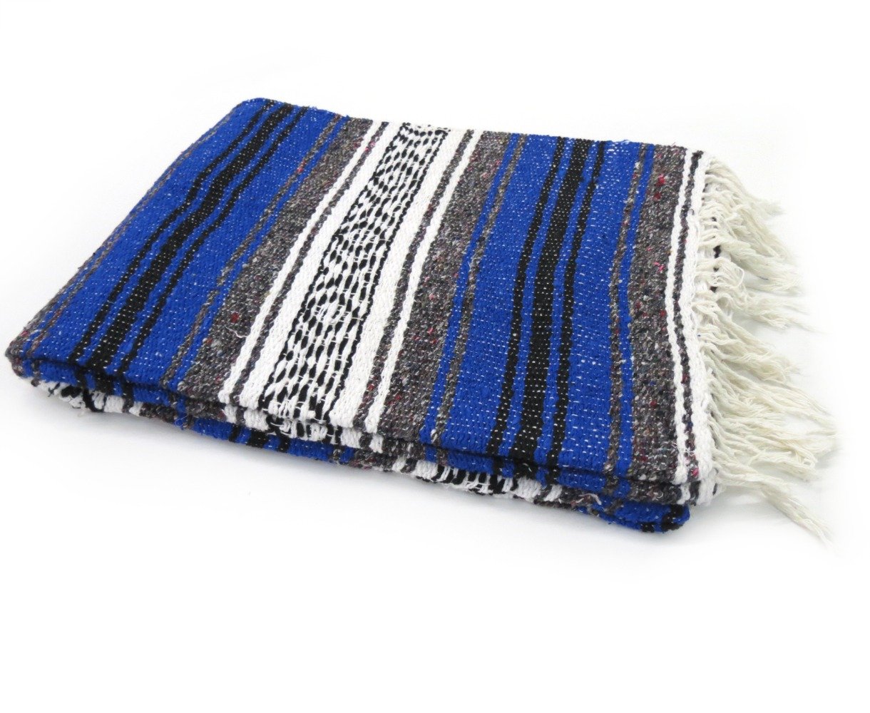 Leos Imports Premium Yoga Beach Blanket - Large Blue Sandproof Blanket for Yoga, Picnic, Beach & Outdoor Activities