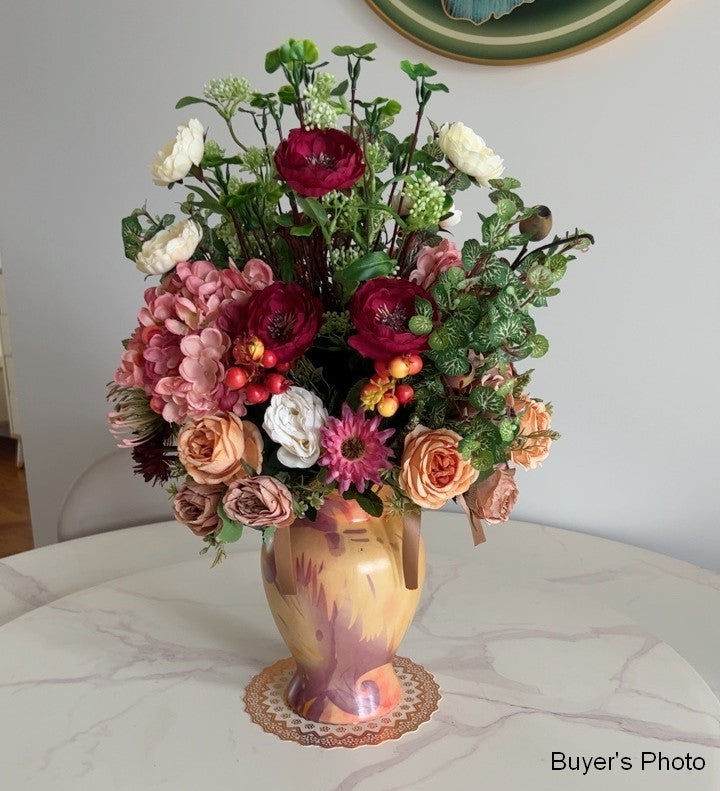 Premium Artificial Silk Flower Bouquet - Modern Large Floral Arrangement for Bedroom Decor, Wedding Centerpiece, Dining Table & Home Interior Design | Faux Flowers for Living Room, Office & Event Decoration