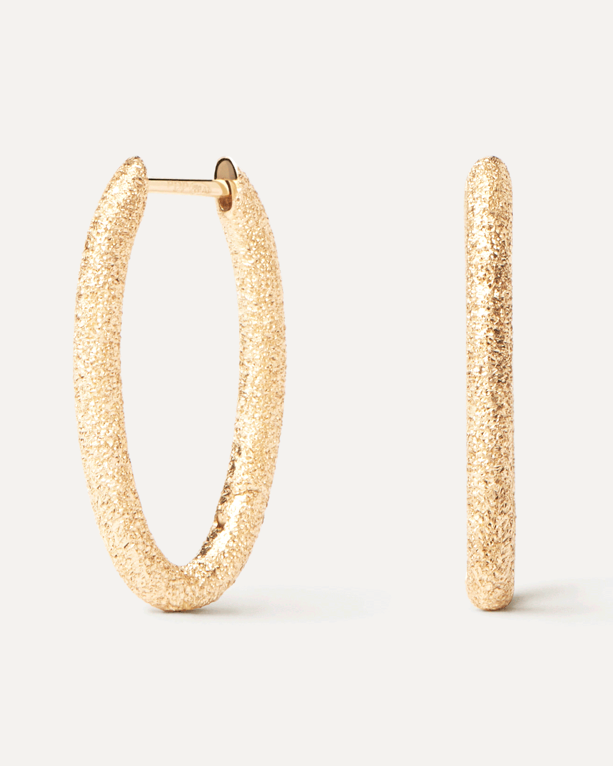GRID 3 Sandblasted Gold Vera Hoops - 14K Gold Plated Earrings for Women, Minimalist Hoop Earrings for Everyday Wear, Perfect Gift for Her | Work, Party & Date Night Jewelry
