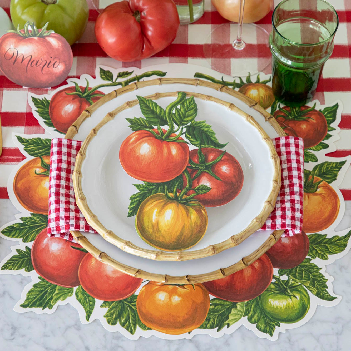 Eco-Friendly Die-Cut Tomato Shaped Placemat for Kitchen & Dining - Non-Slip Table Mat for Home Decor & Party Use