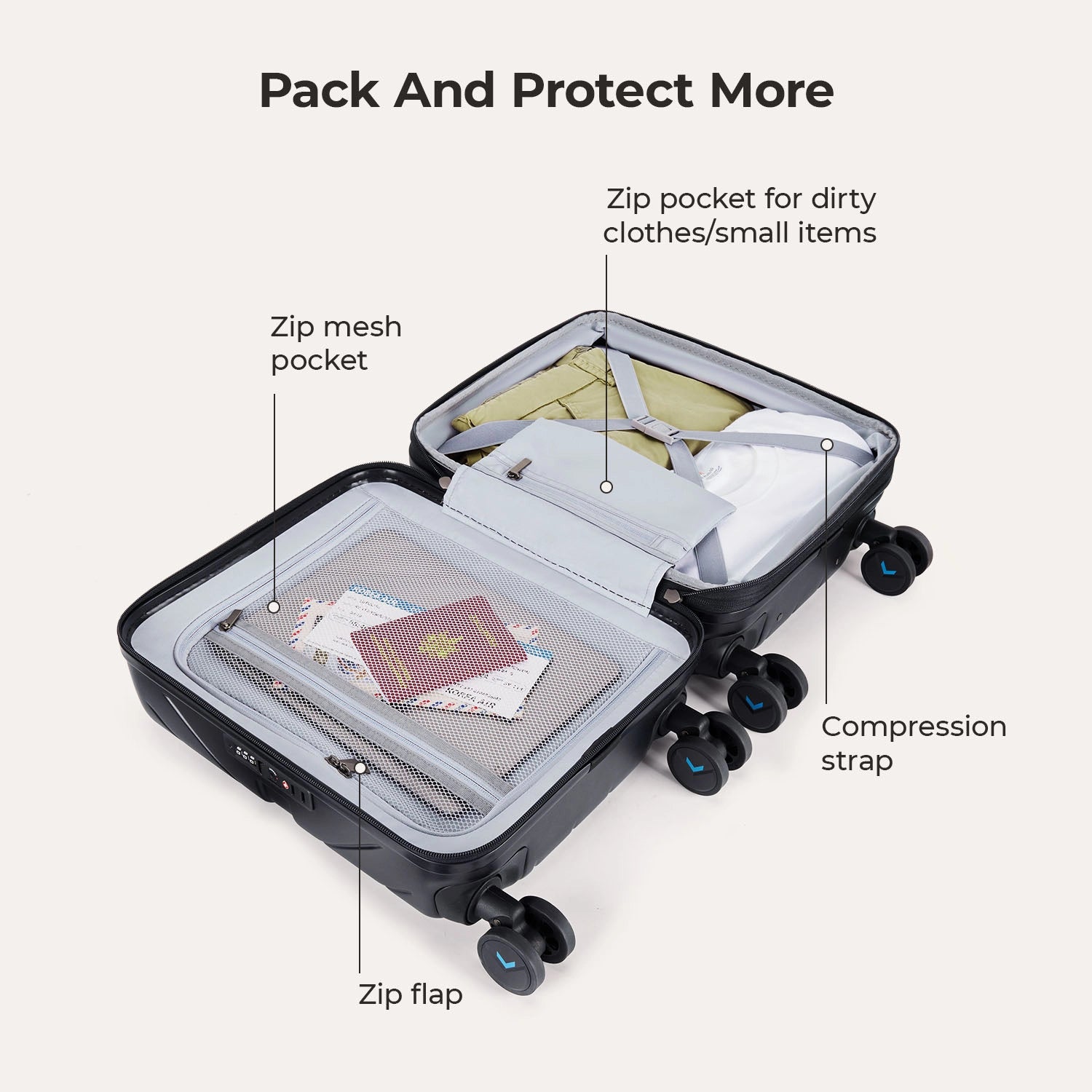 Daren 16-20 Inch Lightweight Hardside Carry On Luggage - Perfect for Air Travel, Business Trips & Weekend Getaways