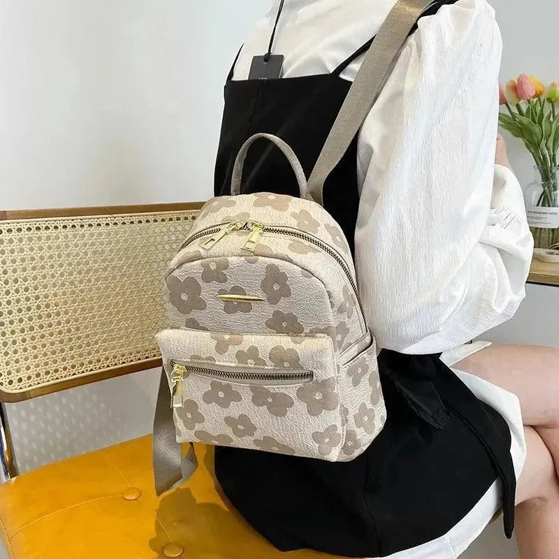 Floral Print Mini Backpack for Women - Stylish Crossbody Purse for Travel, School & Everyday Use