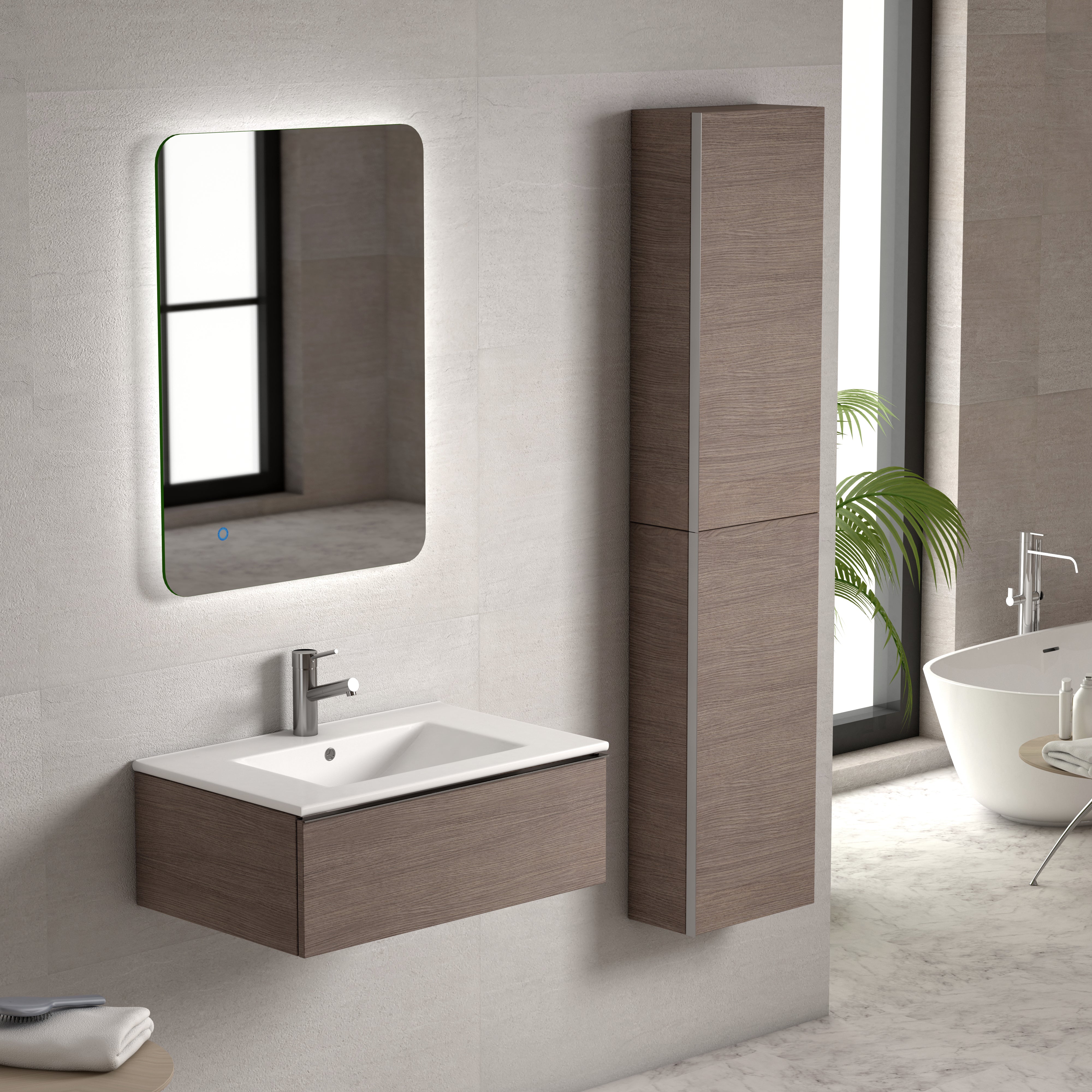 DAX 28-Inch Surfside Single Vanity Cabinet in Oak - Bathroom Storage with Sink Base for Coastal Style Homes (DAX SURF012814) | Perfect for Beach House Bathrooms & Coastal Decor