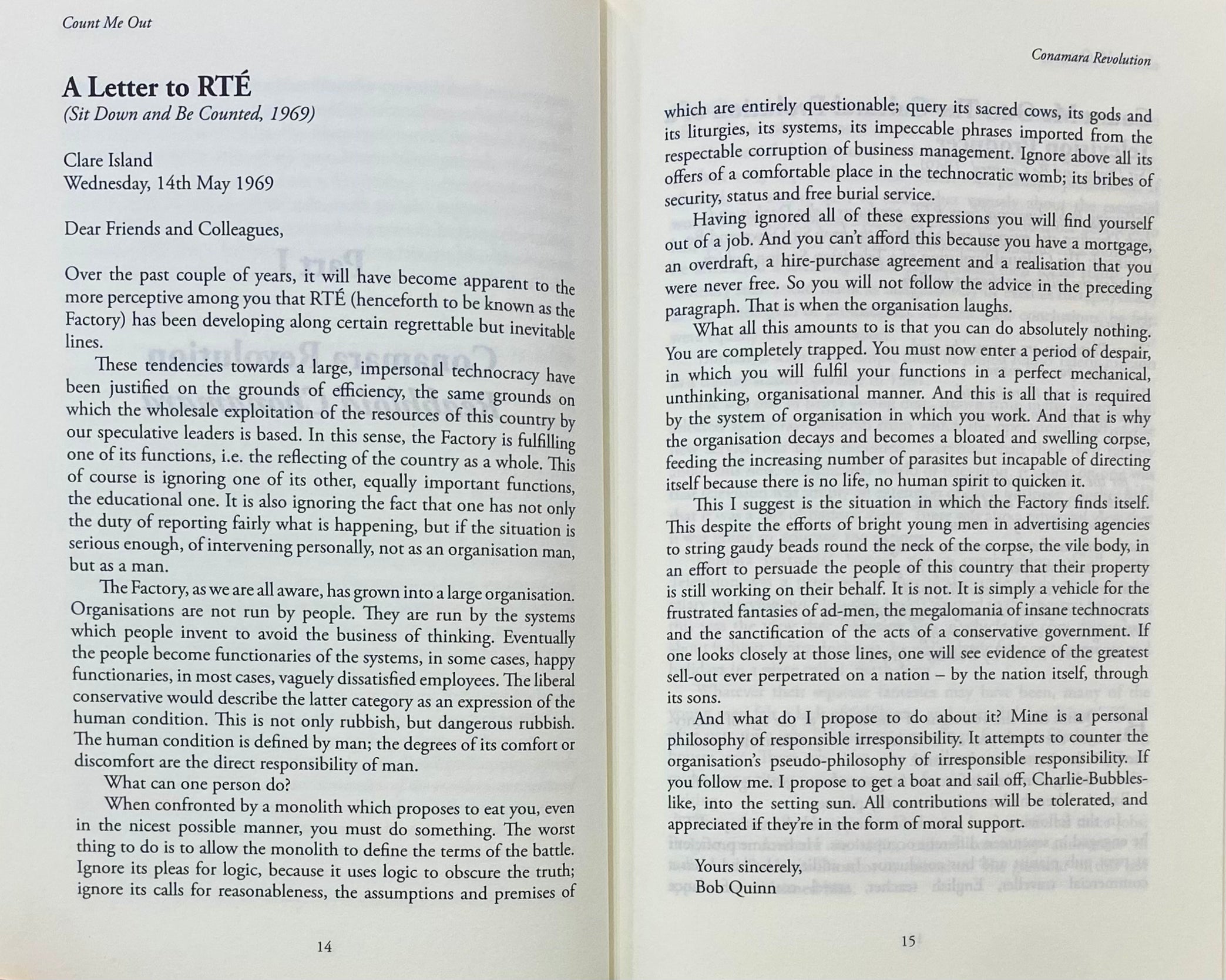 Count Me Out: Selected Writings of Filmmaker Bob Quinn - Film History Book, Irish Cinema Essays, Director's Memoir | Perfect for Film Students, Cinema Lovers & Irish Culture Enthusiasts