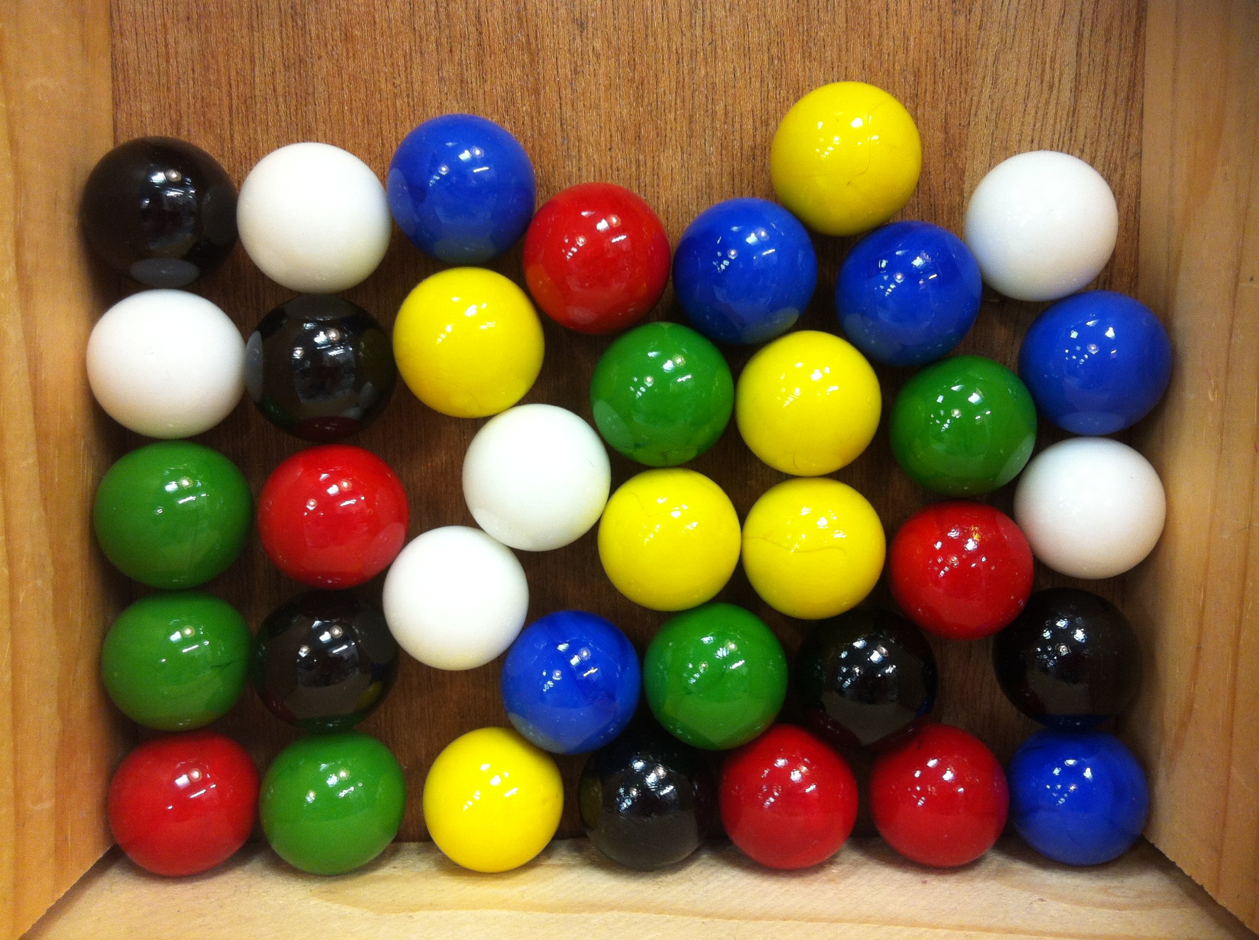 36-Piece Mega Marbles Set - 1 Inch Shooter Marbles in 6 Vibrant Solid Colors (6 Each) - Perfect for Kids Games, Marble Runs & Educational STEM Activities